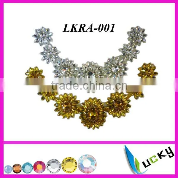 Hot Selling New Design Neon Color Rhinestone applique for wedding dress
