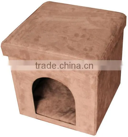 Cheaper! Brown Corduroy folding storage stool/ottoman with bag