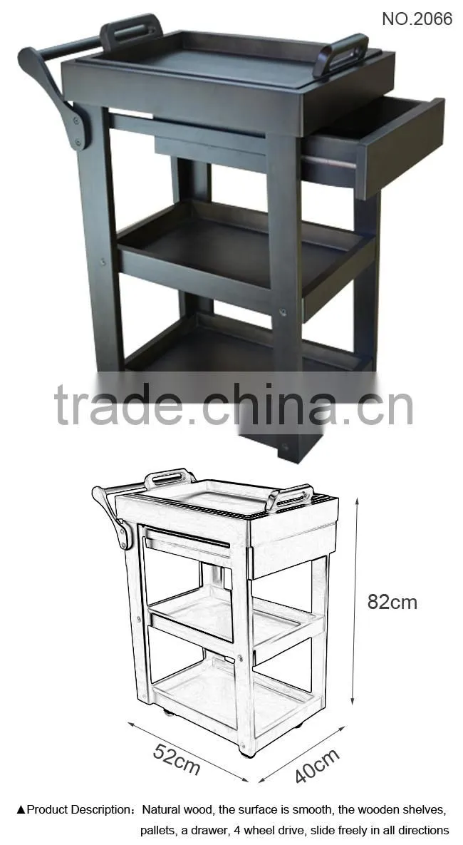 Wood Beauty Salon Trolley Cart&Beauty Trolley&Spa Salon Furniture