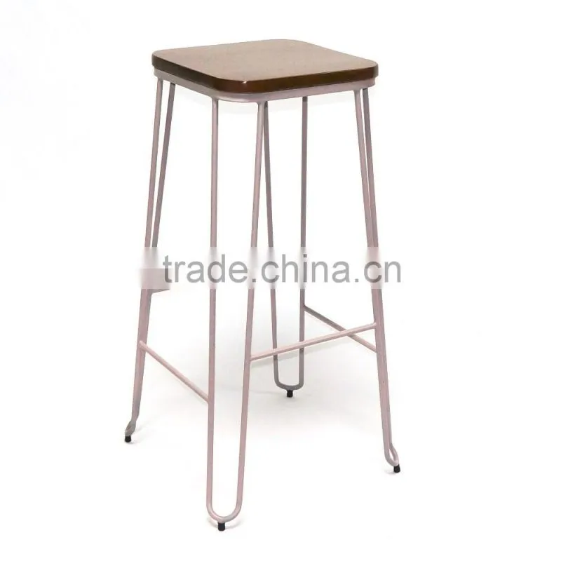 Simple style metal stackable kitchen Wire bar stool, metal square stool