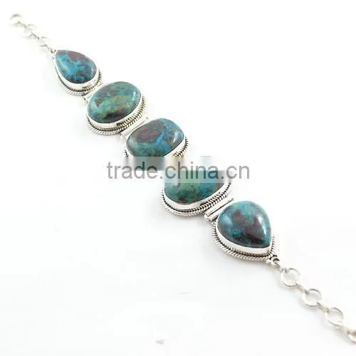 Rutilated Quartz bracelet silver jewelry with natural gems 925 solid sterling silver jewelry