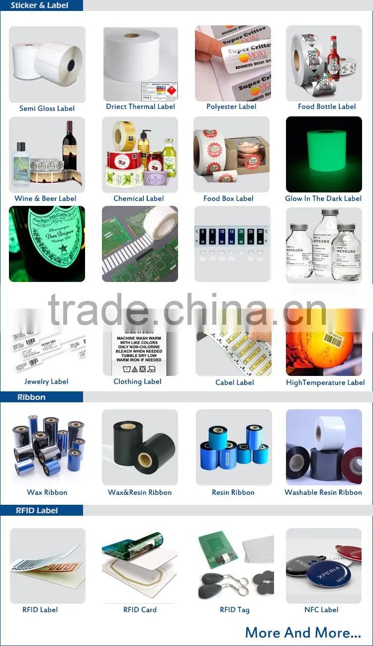 Printed self adhesive packing label with logo