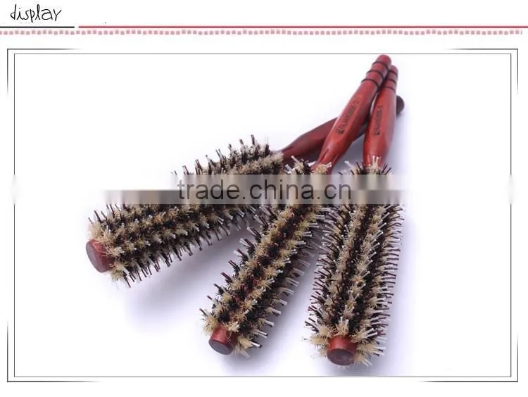 Roll Hair Care Brush Hairdressing Styling Curly Comb With Wooden Handle