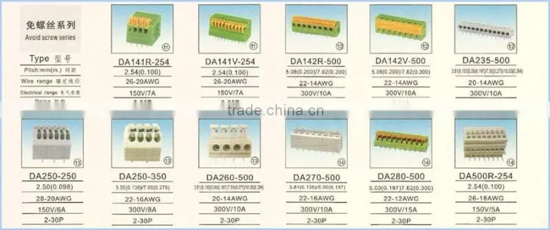 Factory price 4.00MM Germany terminal block with fast Surface Mount Pcb Terminal blocks with push-buttons
