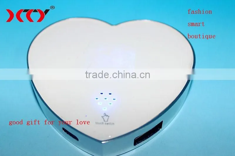 lithium polymer battery power bank 3500mah, heart shade power bank mini portable battery charger