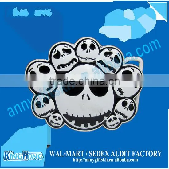 Novelty crystal skull belt buckle