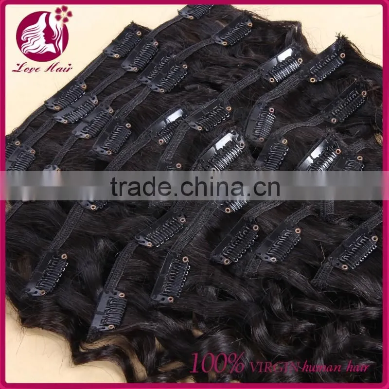 Deep Wave Clip In Human Hair Extensions 100g Full Head Brazilian Virgin Human Hair Clips Ins Extension African American