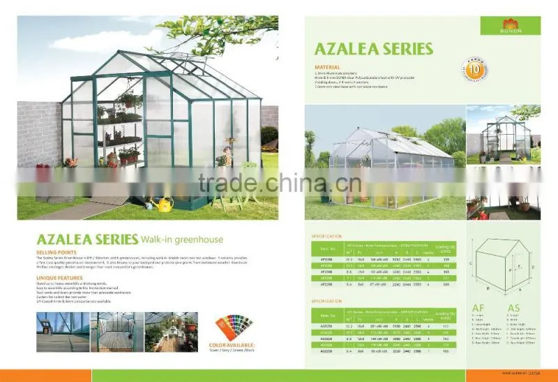 10 year Proffesional Manufactuer of Aluminum Walk-in Garden Greenhouse
