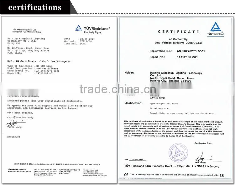 Haining LED G9 bulb light silicon TUV CE approved replace traditional halogen G4