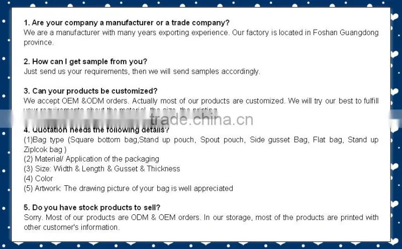 flat bottom Aluminum foil food bag with valve