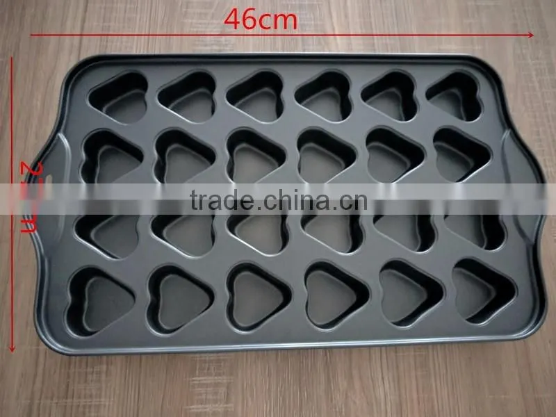carbon steel 24 cups non-stick Muffin Cake Mold baking pan with handle