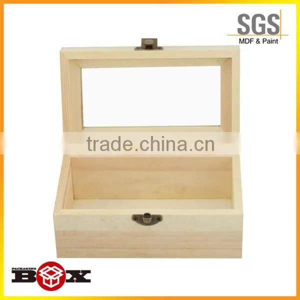 Custom made birch wood gift boxes with window
