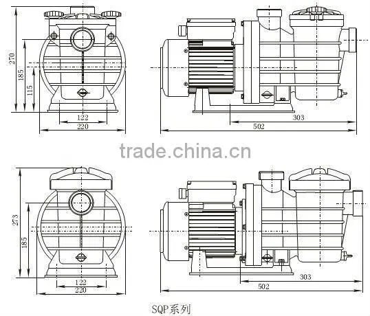 single phase reinforced plastic pool pump
