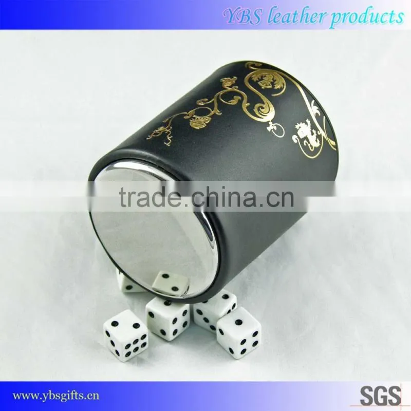 factoty direct wholesale genuine leather dice cup for promotion