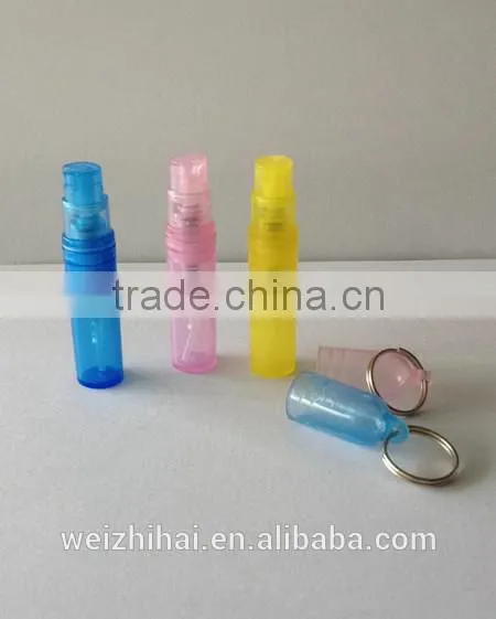 Small plastic empty perfume bottle