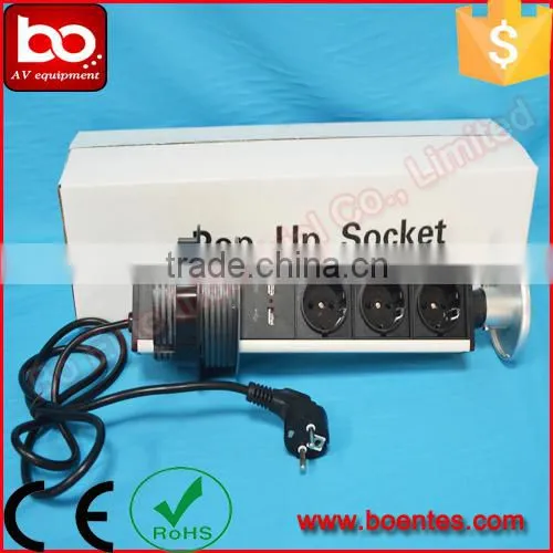 Factory Supply Office Pull Up Outlets/Kitchen Pop Up Power Socket with USB Charger