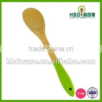 Bamboo kitchen utensils with silicone spoon wholesale