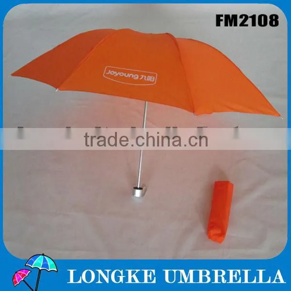 cheap high quality clear 2 fold manual open advertising umbrella for promotion/orange umbrella
