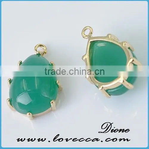 Fashion Gold Silver Plated Carved Framed Glass Pendant Jewelry