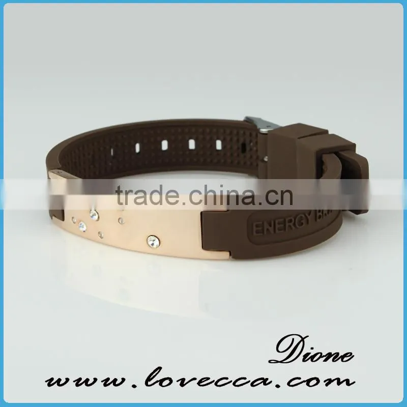 Good price blue personalized silicone bracelets 4 in 1 bio magnetic band