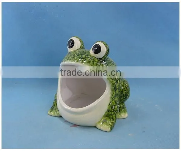 Cheap frog ceramic garden Decoration pot, pottery garden flower pot