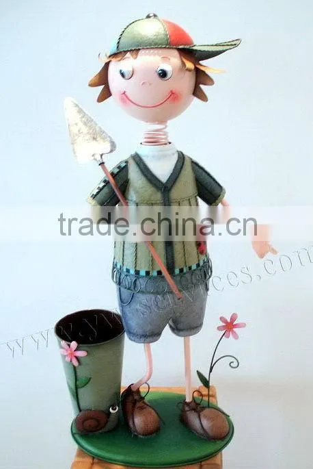 Outdoor Decoration Metal Doll Flower Pots