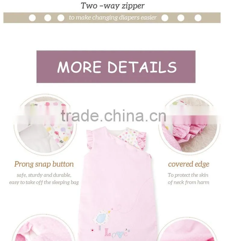 100% cotton baby child sleeping bag for four seasons without sleeve