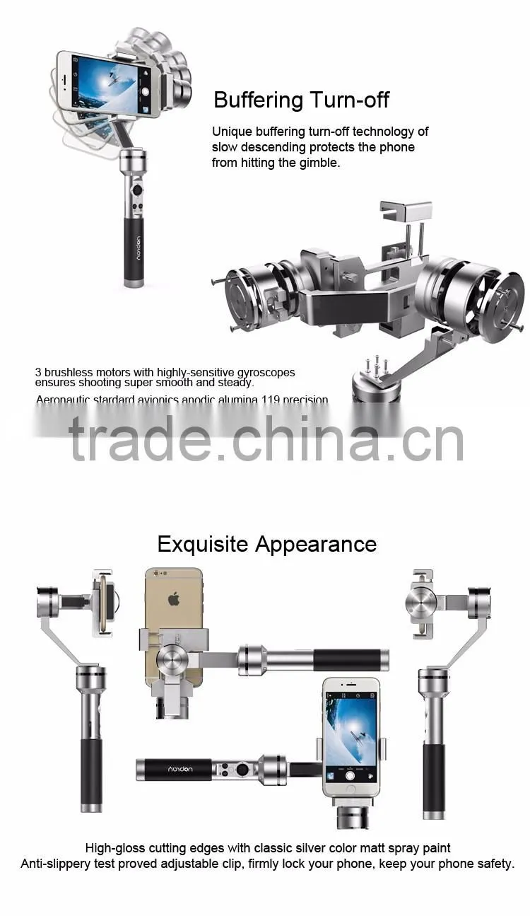 Uoplay new style vertical video mode stabilizer gimbal for lphone6/6S/6S Plus