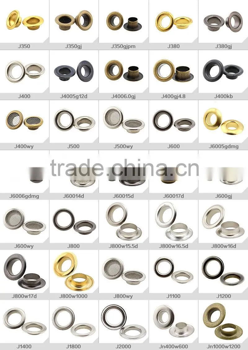 high grade free nickel metal garment leather eyelets