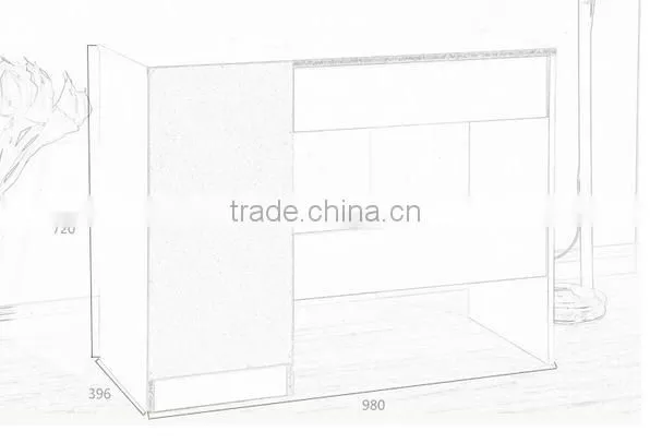 modern simple MFC computer desk with drawers cabinet