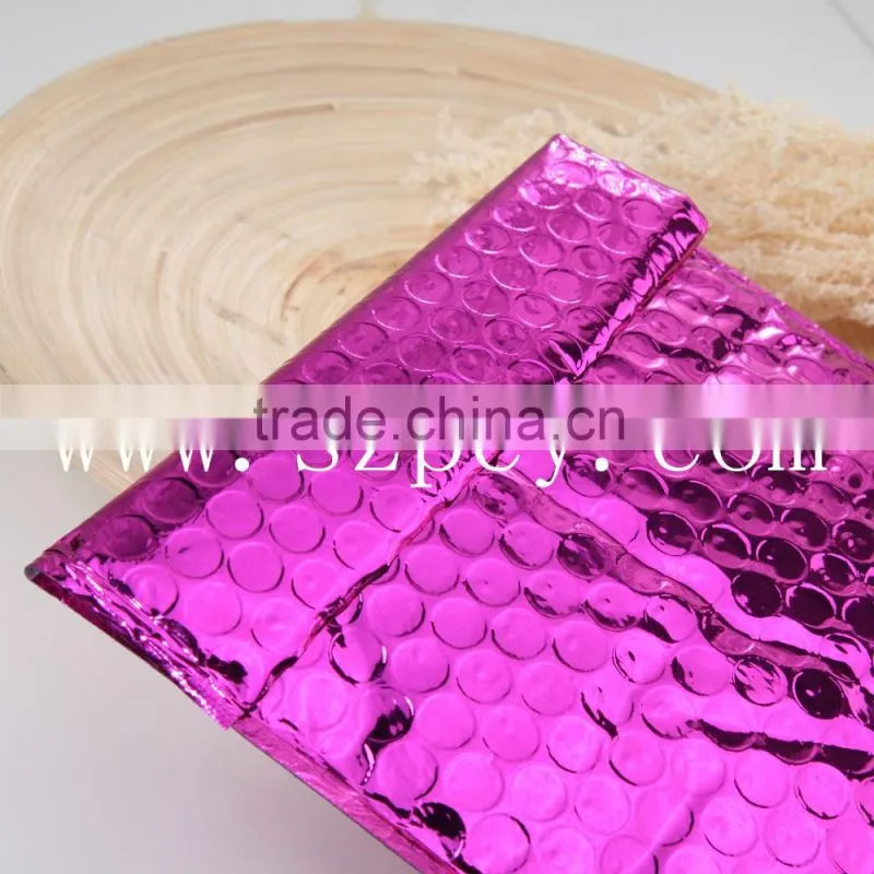 colorful aluminum foil bubble bag/metallic bubble mailers envelope