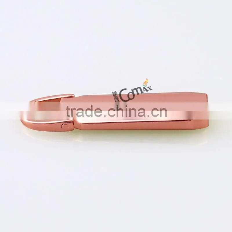 Rose gold metal locking zipper slider for handbag