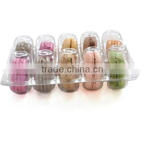 10-pack Plastic Clear Macaron Tray