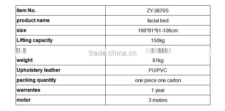 Good PVC material salon furniture massage bed electric with 3 motors