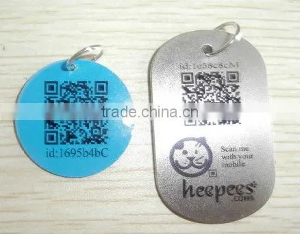 OEM Stainless steel metal tag id tags with engraved logo