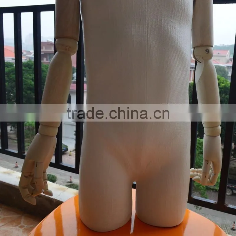 factory low price sale fiberglass OR fabric wrapped fabric torso kids mannequin with wood arm
