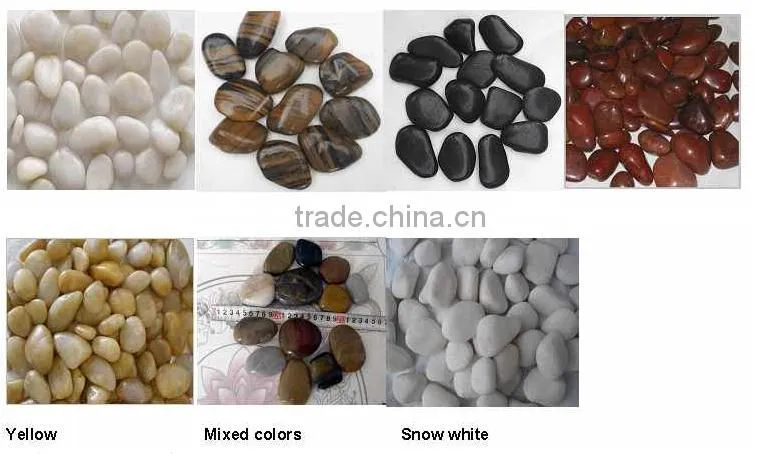 white pebble polished meshed flat tile