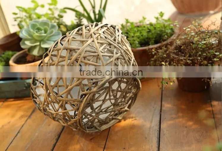 Garden decoration wicker plant basket plant pots basket