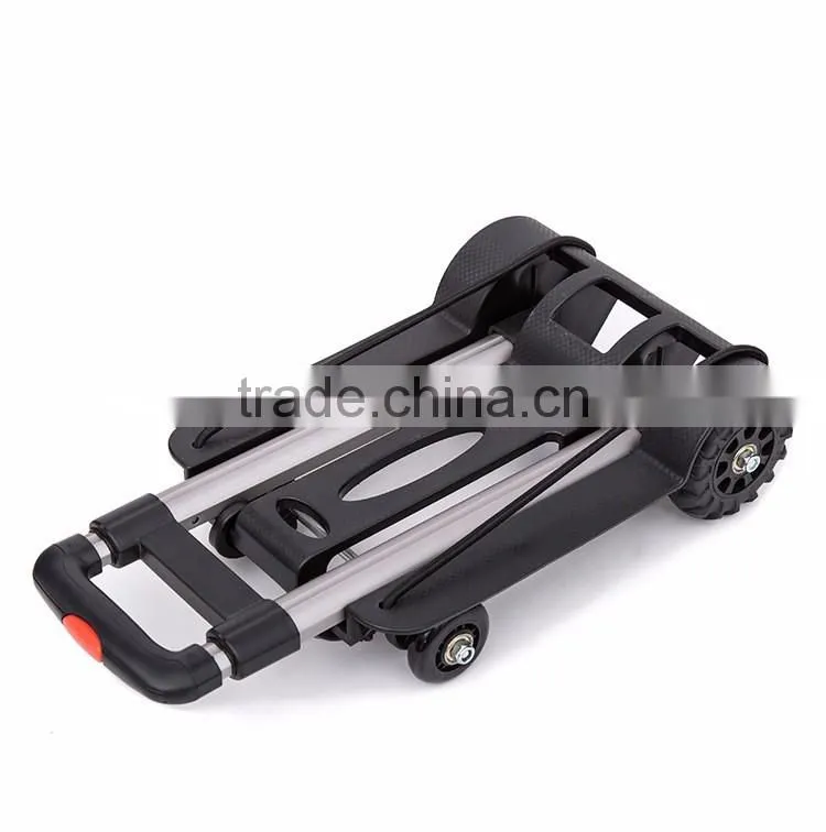 Upgrade Folding Shopping Cart with 4 Wheels/Lightweight Aluminum Cube Folding Luggage Cart/ Portable Hand Trolley