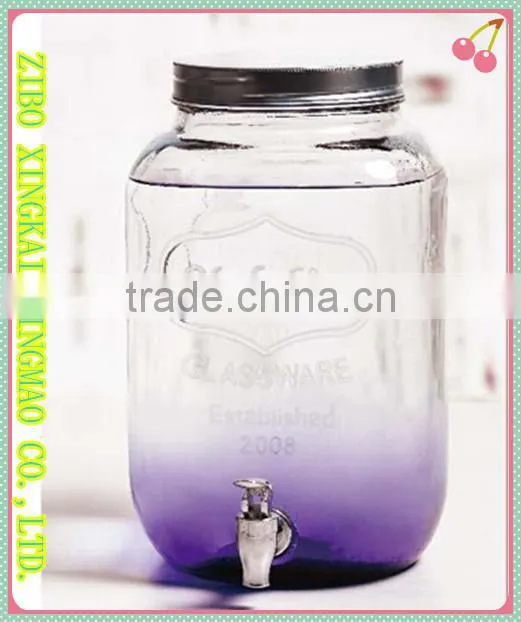 4 liter glass juice dispenser with metal cover