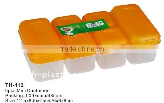 6pcs Mini container,plastic spice box,plastic box small