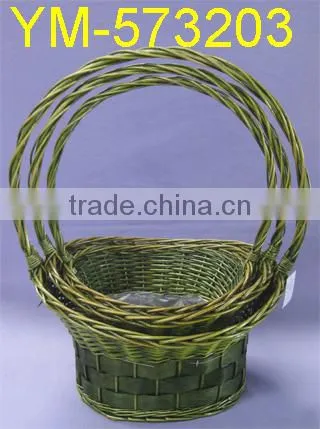 New Design Handmade Willow Flower Basket With Handle ,Good quality
