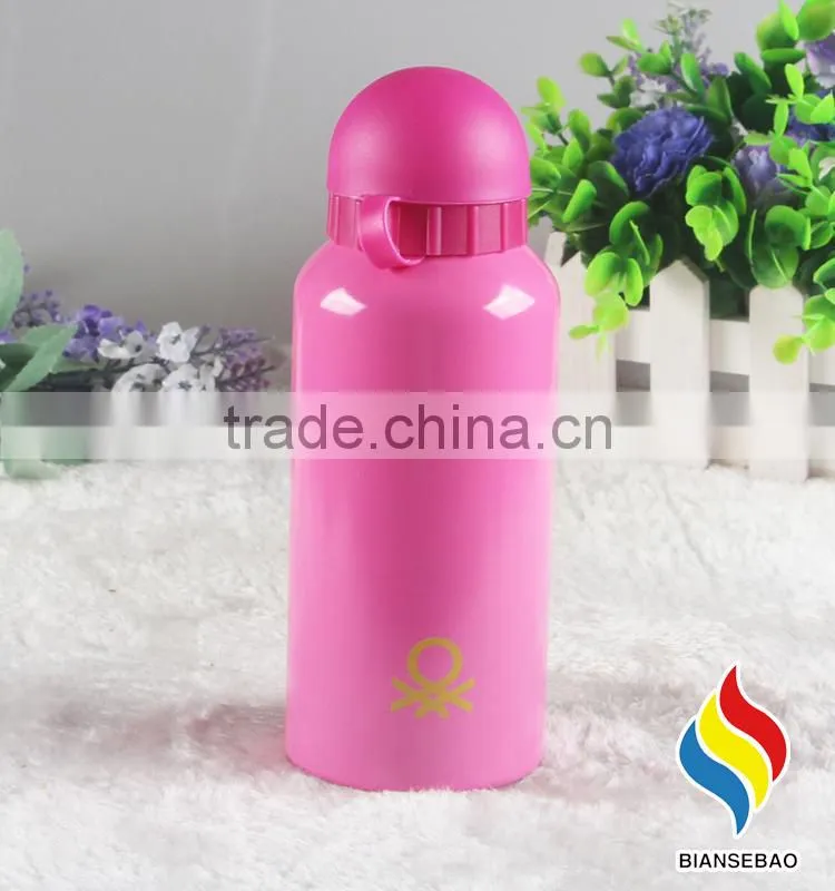 Pink colors aluminium water bottle