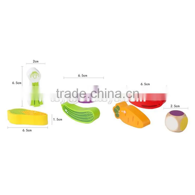 New design cartoon fruit children wooden stacking toys W13D078
