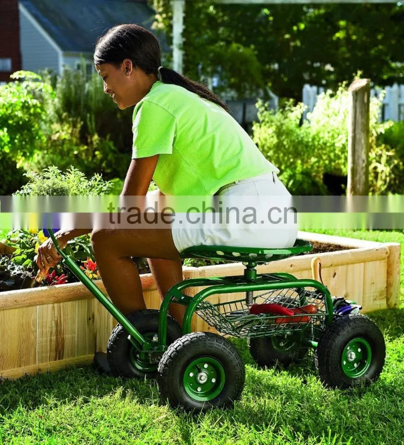 Rolling Garden Cart Work Seat,Garden Seat With Four Wheels,Heavy Duty Truck Seat