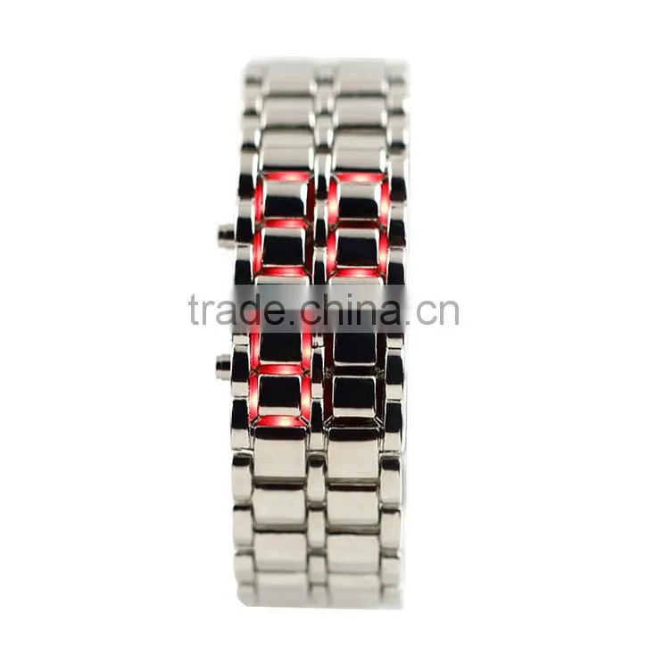 LED Watch Instructions SHARP Lava Style Iron Digital Metal Men Lady Watch LED