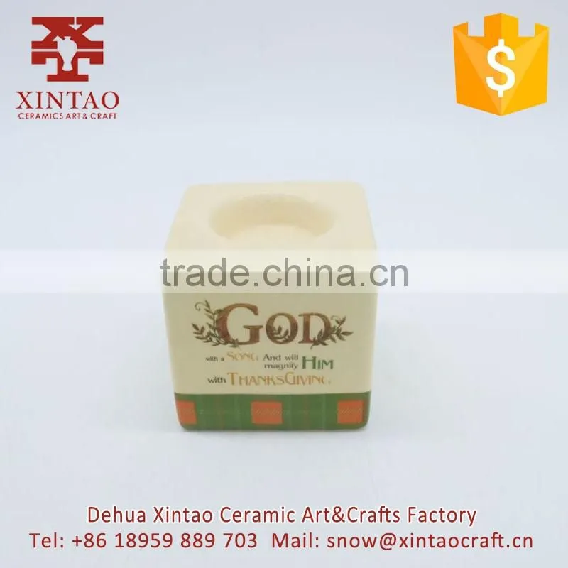 Fine square ceramic candle holder for Thanks Giving Day
