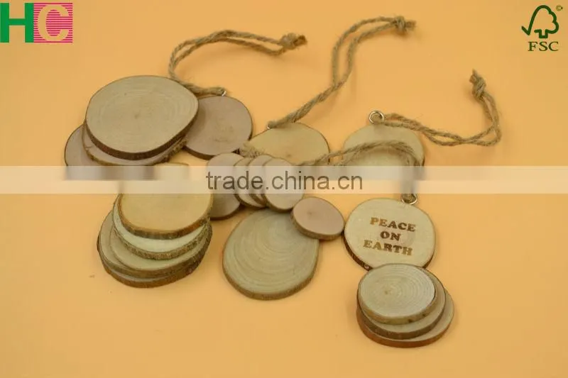 wood snow slices for Christmas tree decoration