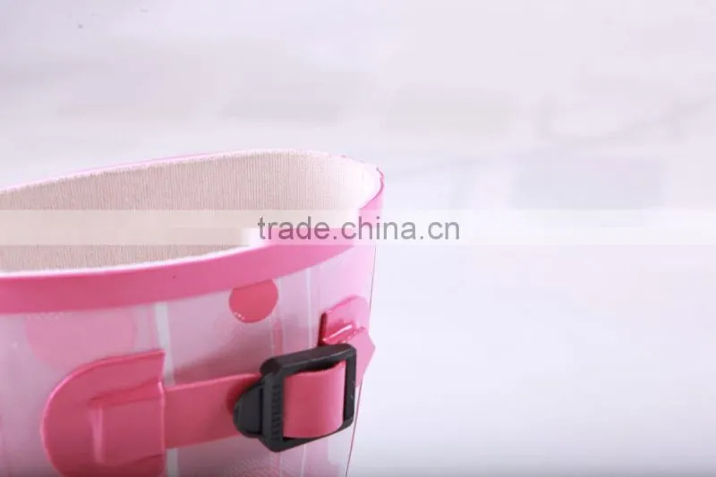 best sell pink rubber rain boots