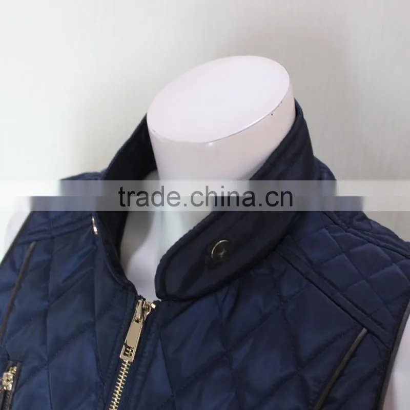 Woman Formal Sleeveless Jacket , Winter Padding Woman Vest For Sale